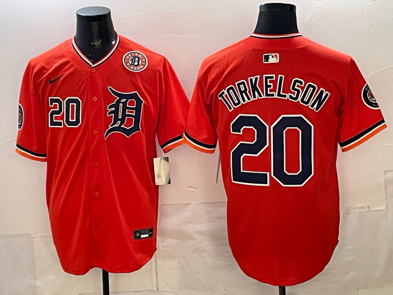 Men Detroit Tigers Torkelson orange Game Nike MLB Jersey 20260010->detroit tigers->MLB Jersey